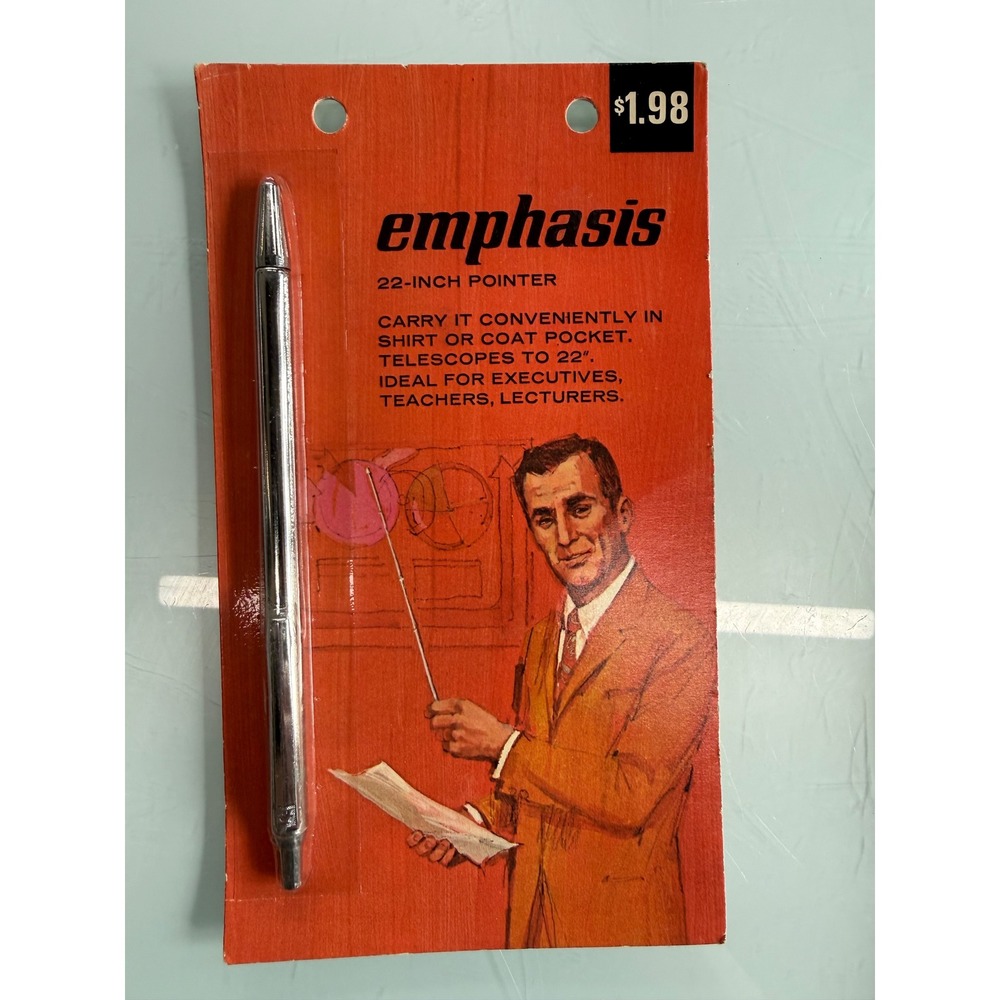 Vintage Eversharp‎ Emphasis 22 Inch Pointer Sealed Card $1.98 Parker Pen